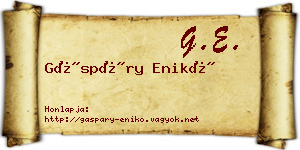 Gáspáry Enikő névjegykártya